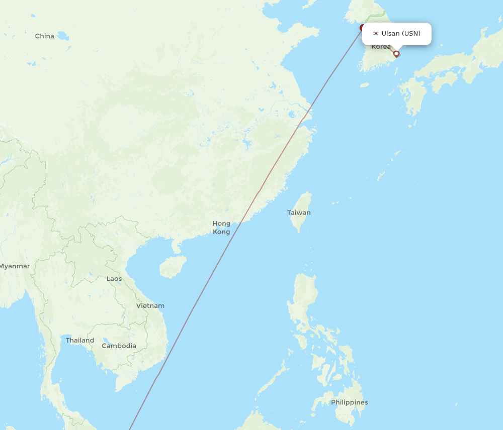 SIN-USN flight routes