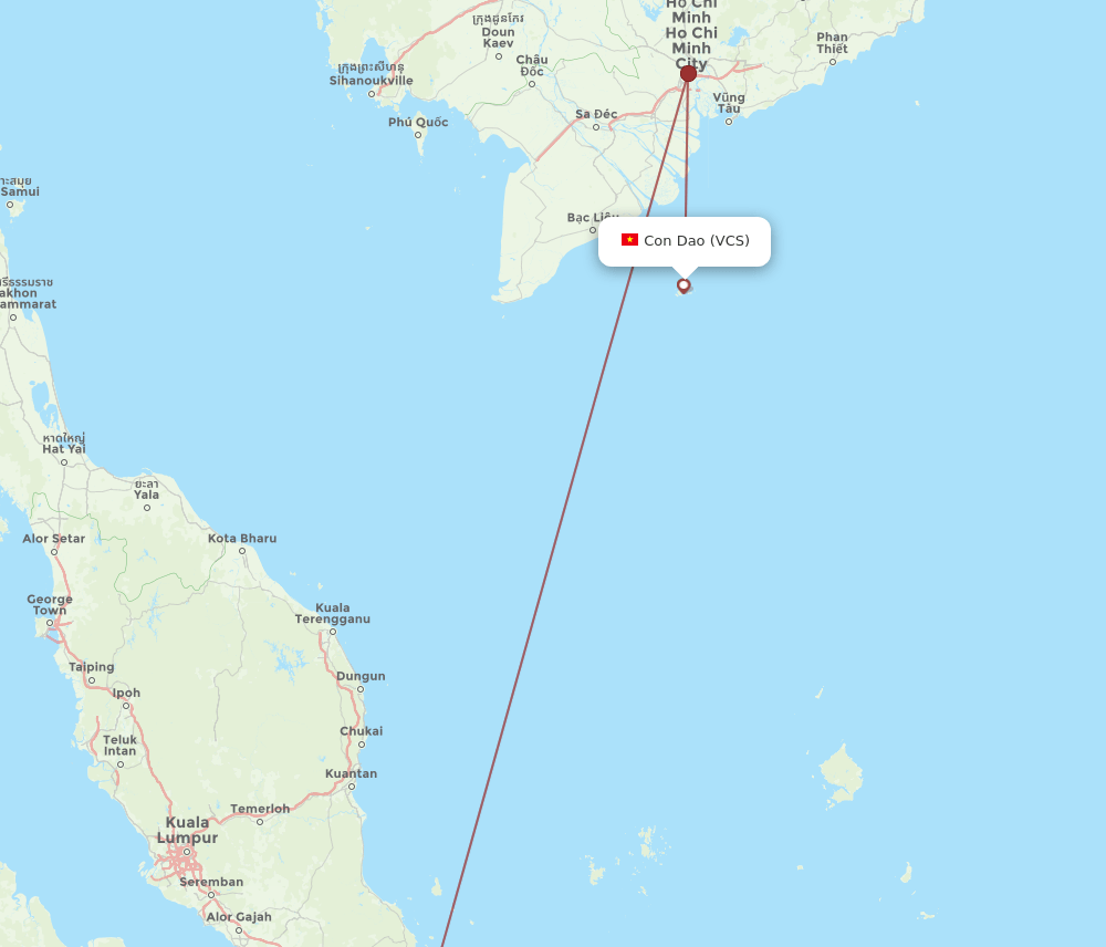 SIN to VCS flights and routes map