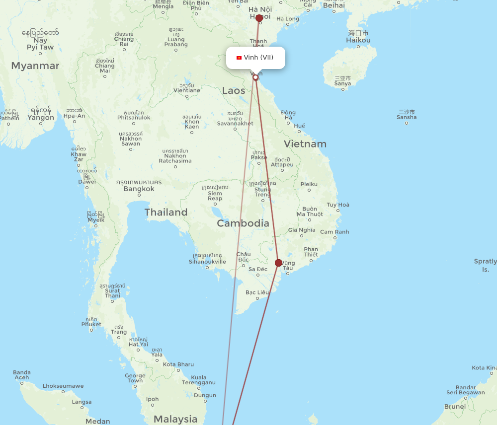 SIN to VII flights and routes map