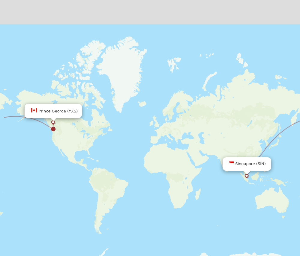 SIN-YXS flight routes