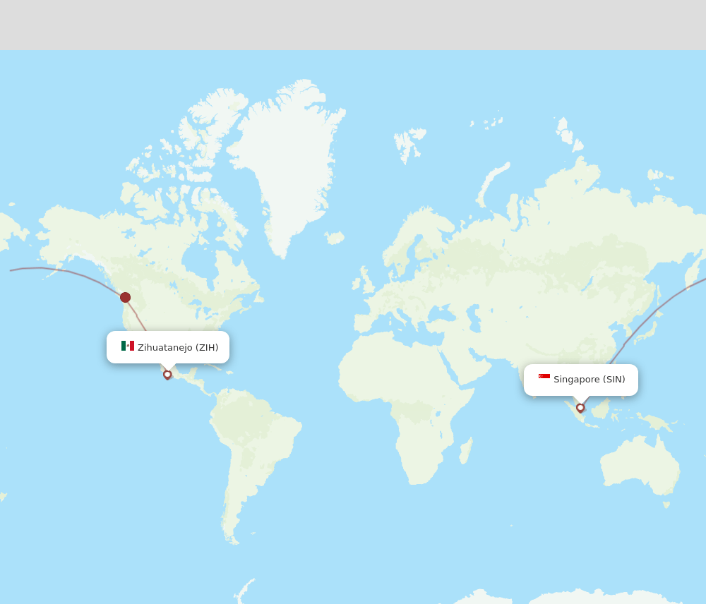 SIN-ZIH flight routes