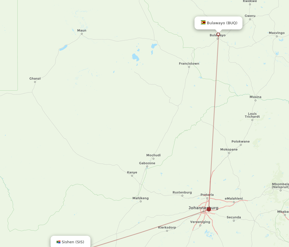SIS-BUQ flight routes