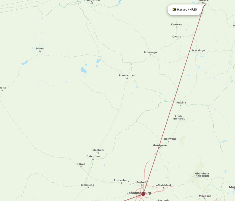 SIS-HRE flight routes