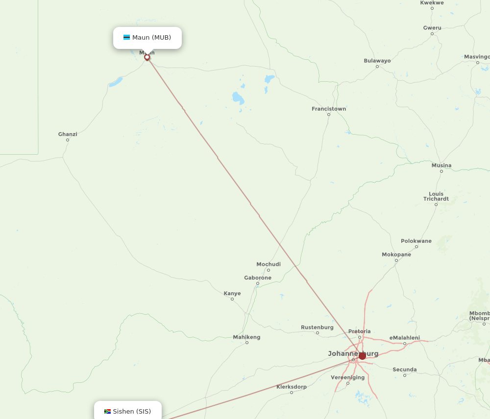 SIS-MUB flight routes