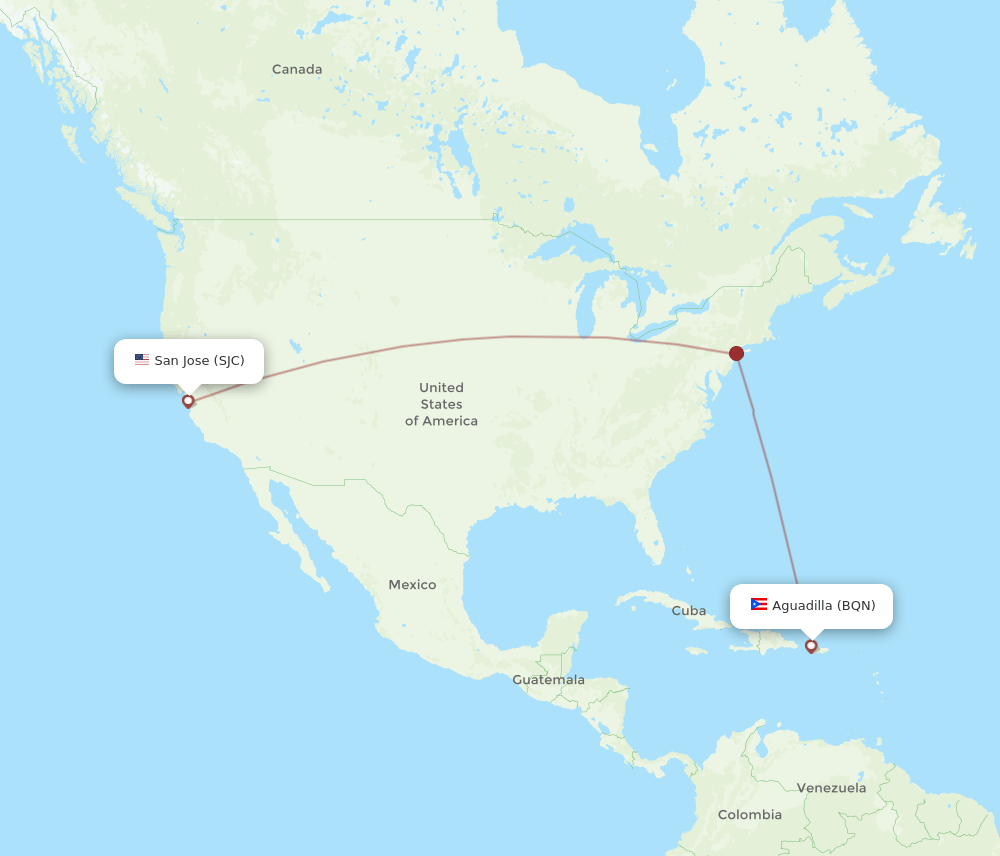 SJC-BQN flight routes