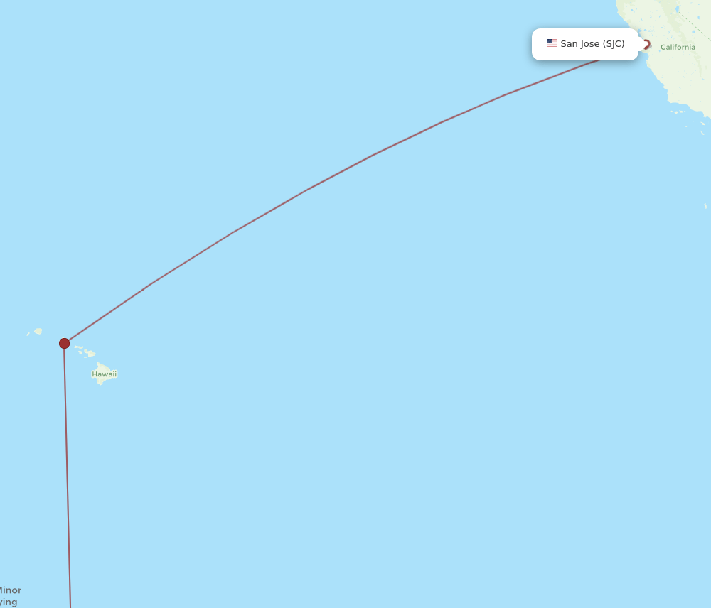 SJC-CXI flight routes