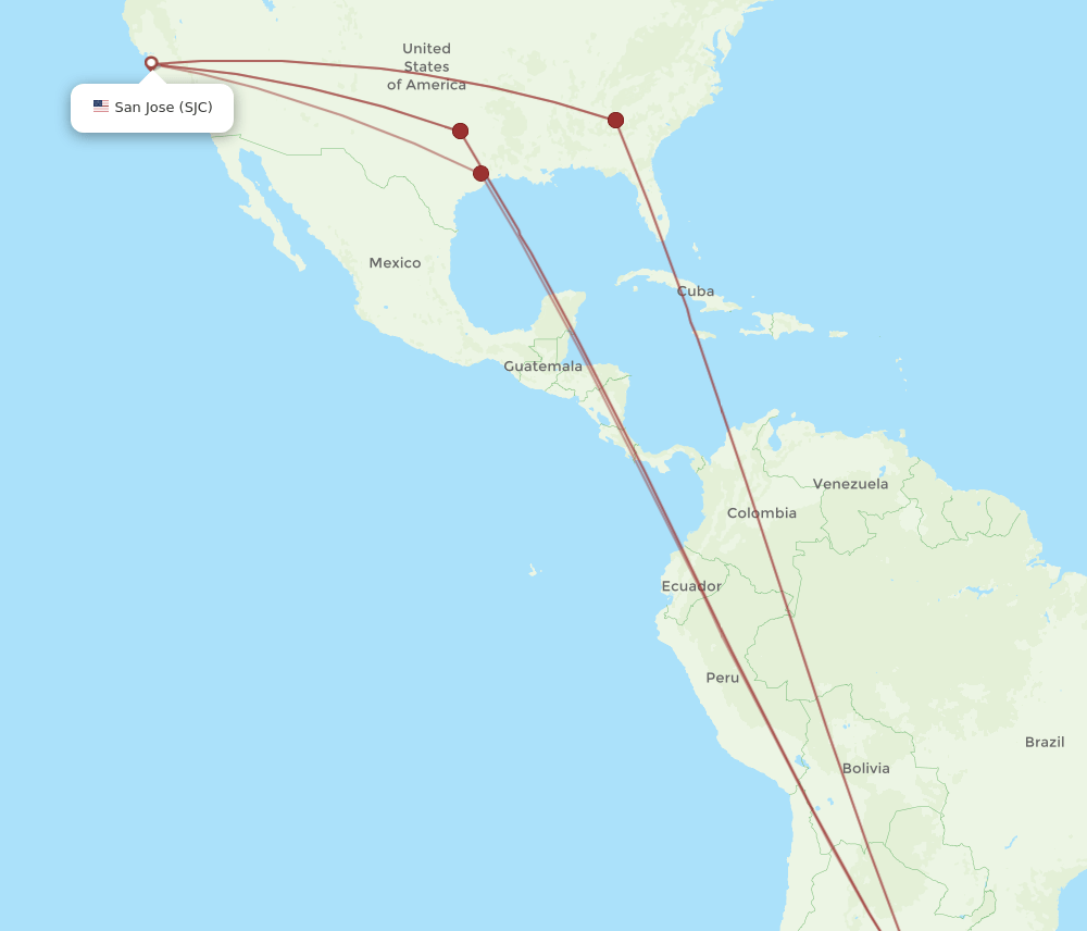 SJC-EZE flight routes