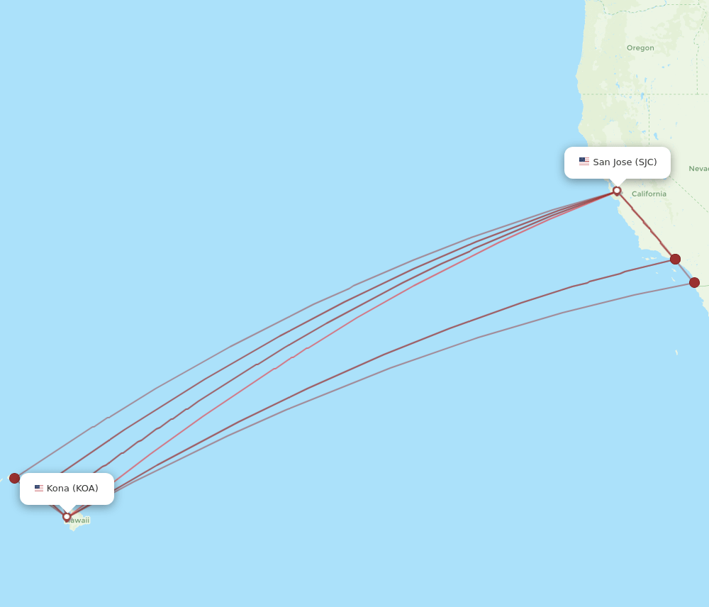 SJC-KOA flight routes