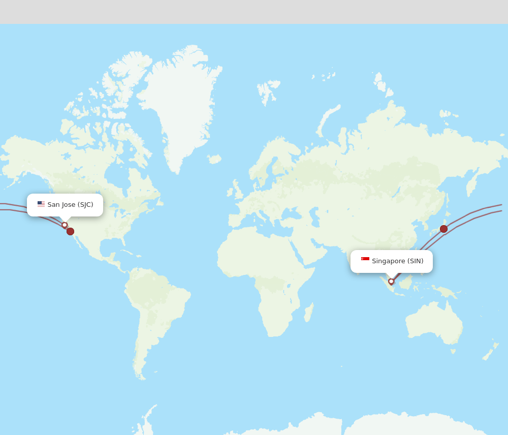 SJC-SIN flight routes