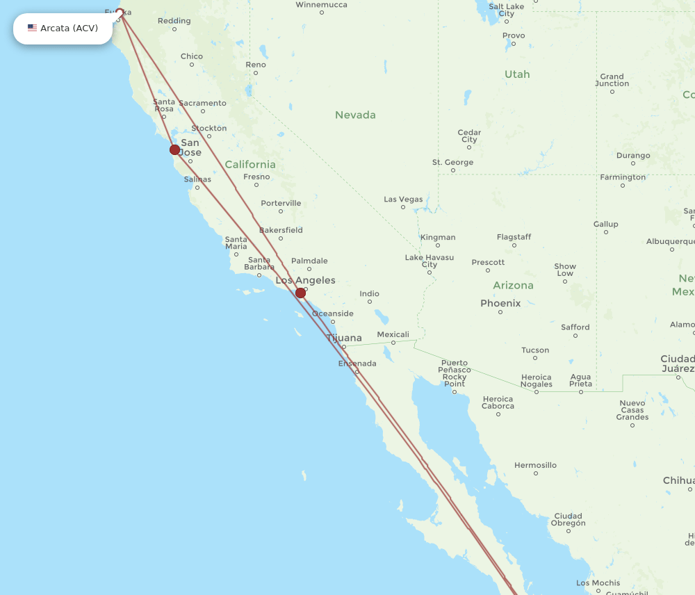 SJD-ACV flight routes