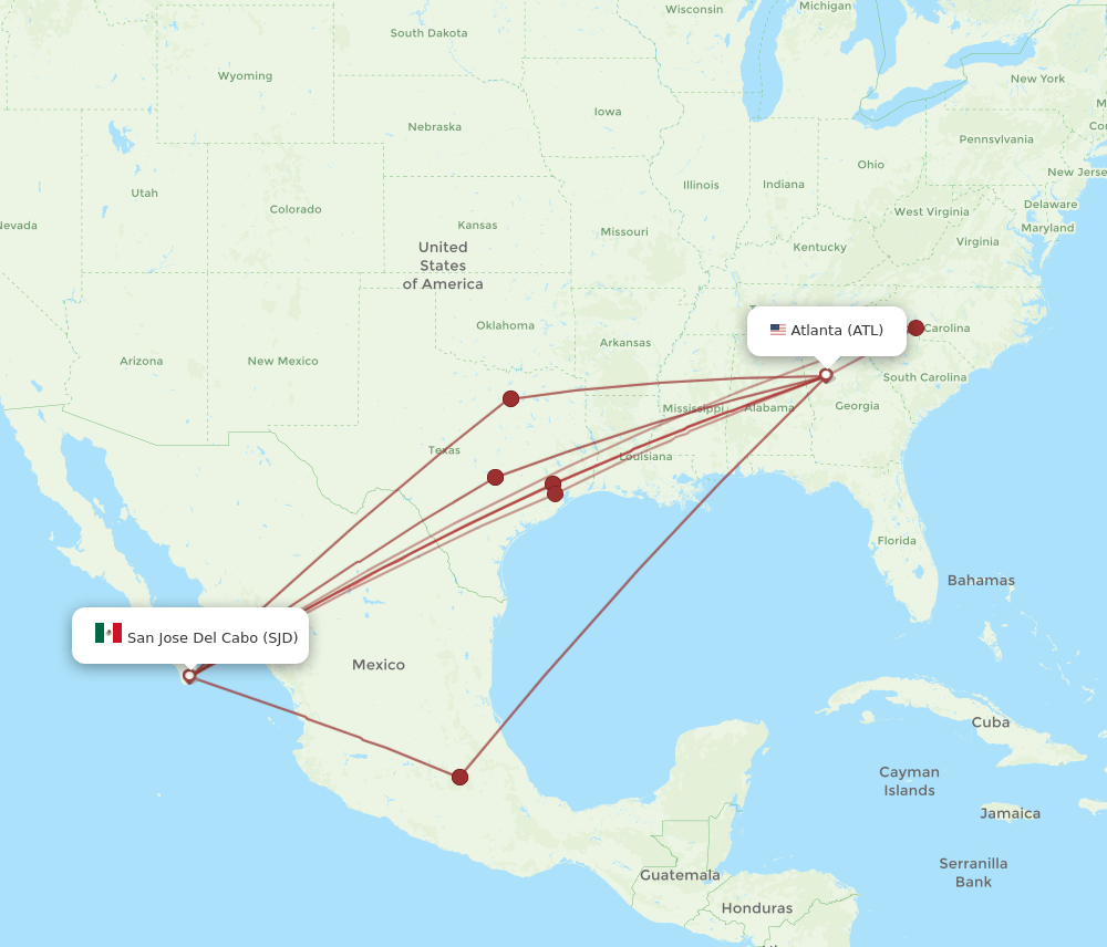 SJD-ATL flight routes