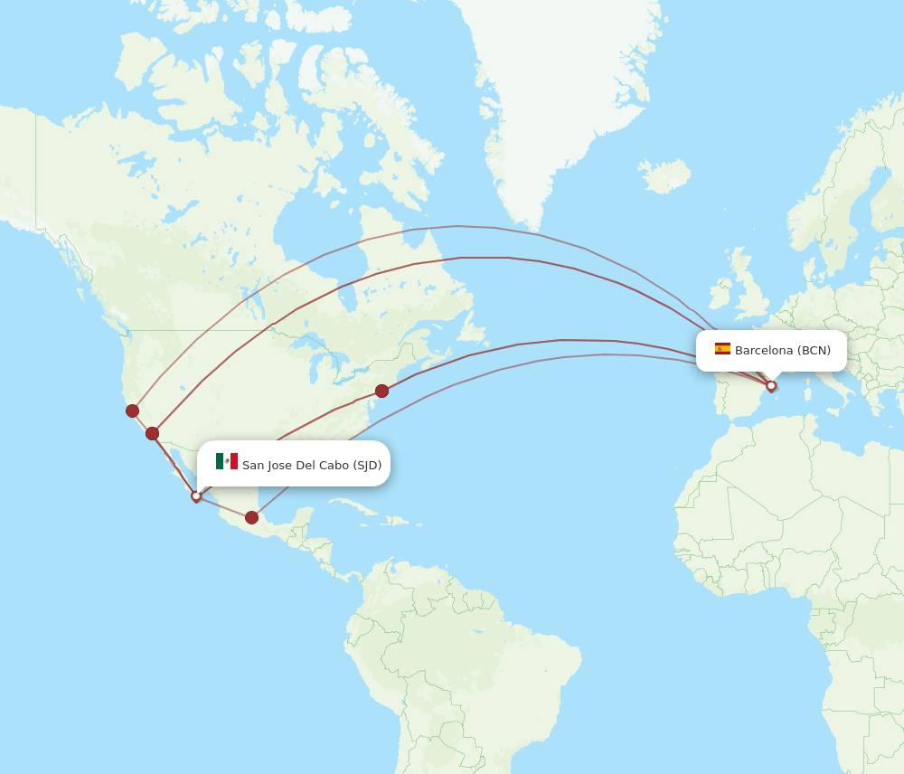 SJD-BCN flight routes