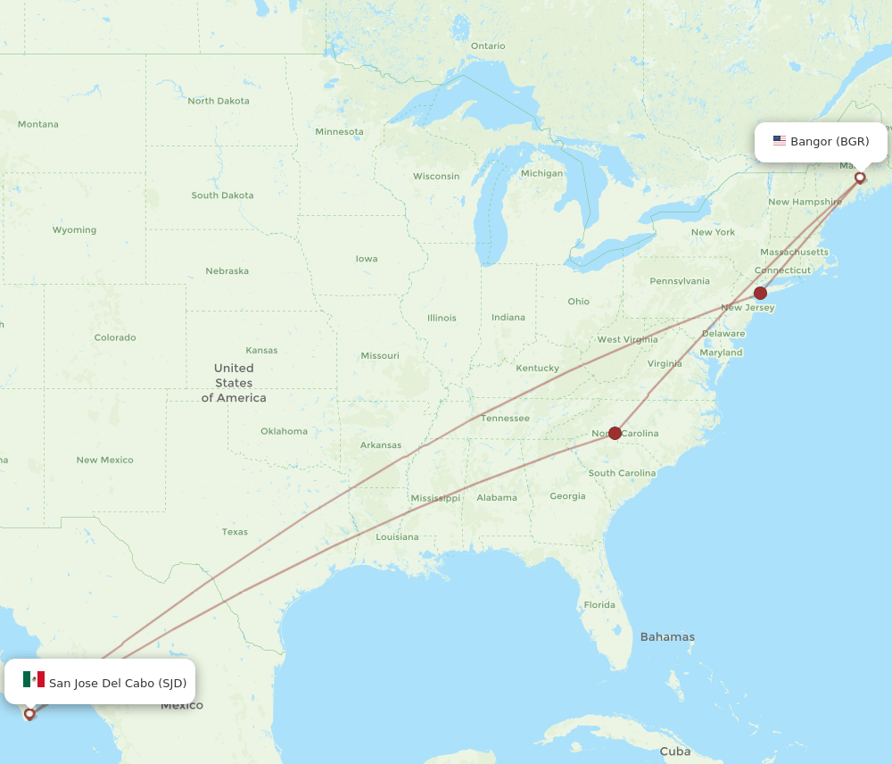 SJD-BGR flight routes