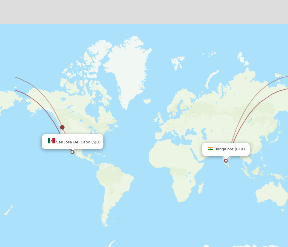 SJD to BLR flights and routes map