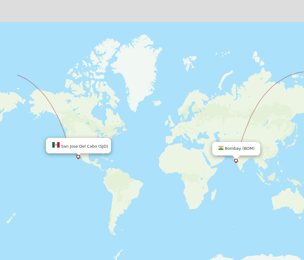 SJD to BOM flights and routes map