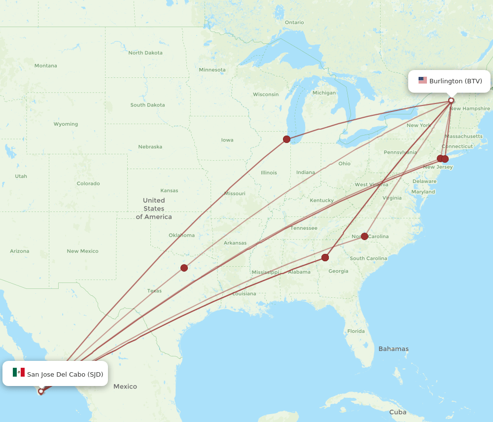 SJD-BTV flight routes