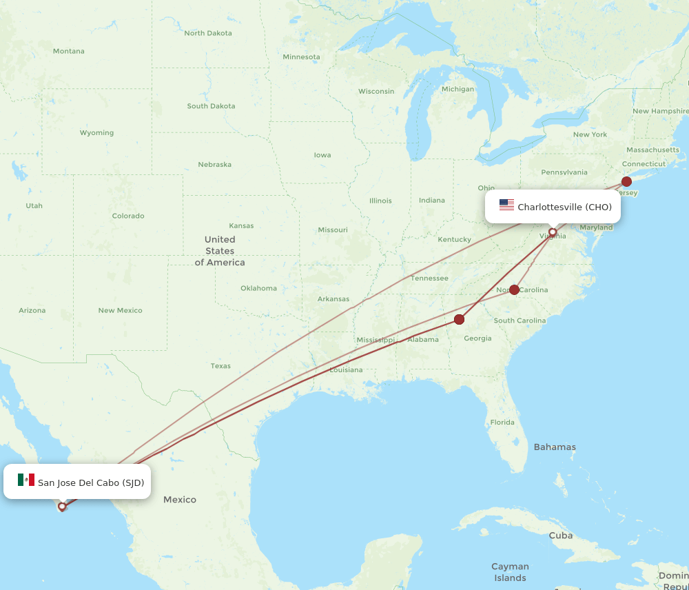 SJD-CHO flight routes
