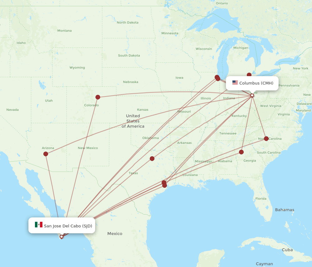SJD-CMH flight routes