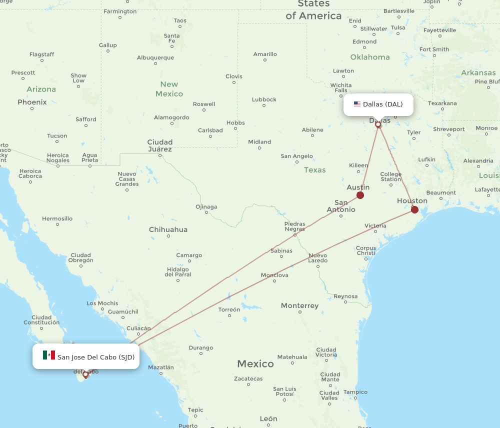 SJD-DAL flight routes