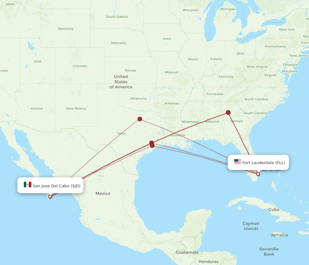 SJD-FLL flight routes
