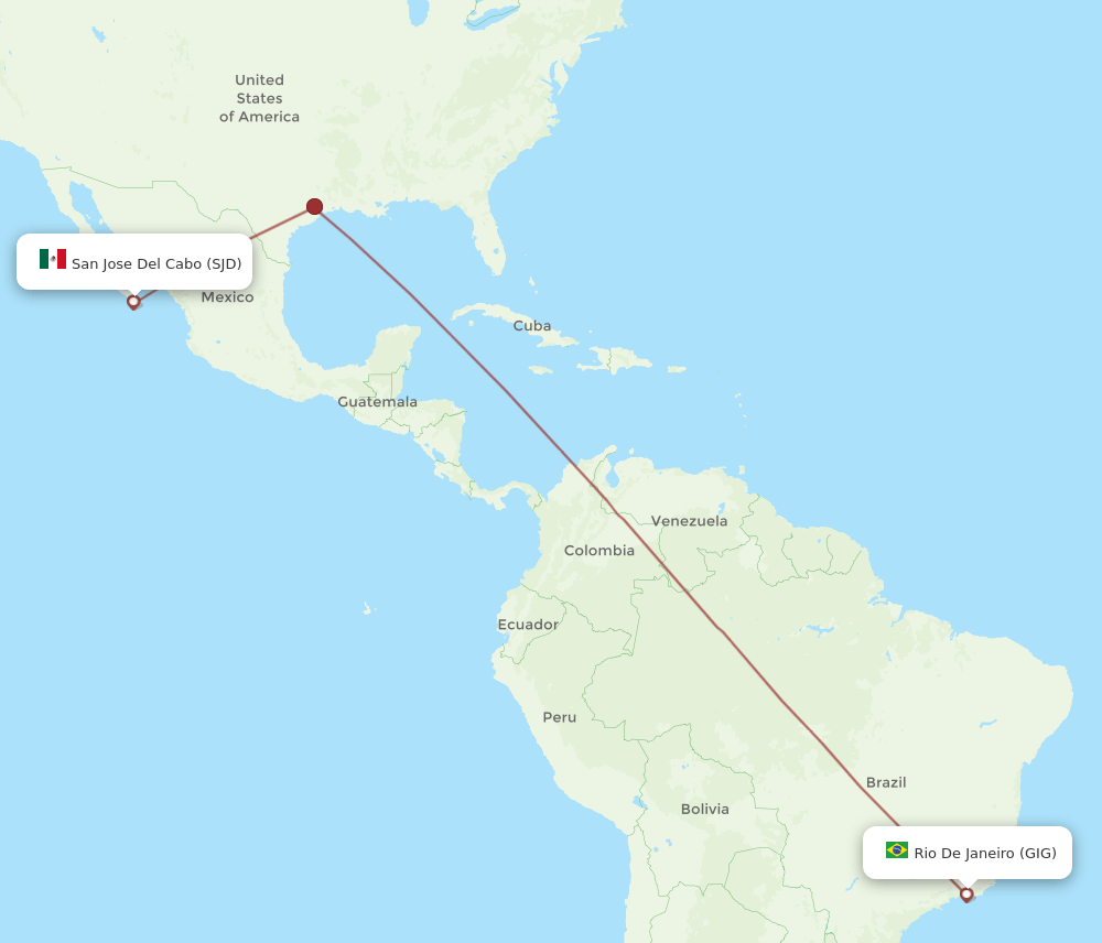 SJD to GIG flights and routes map