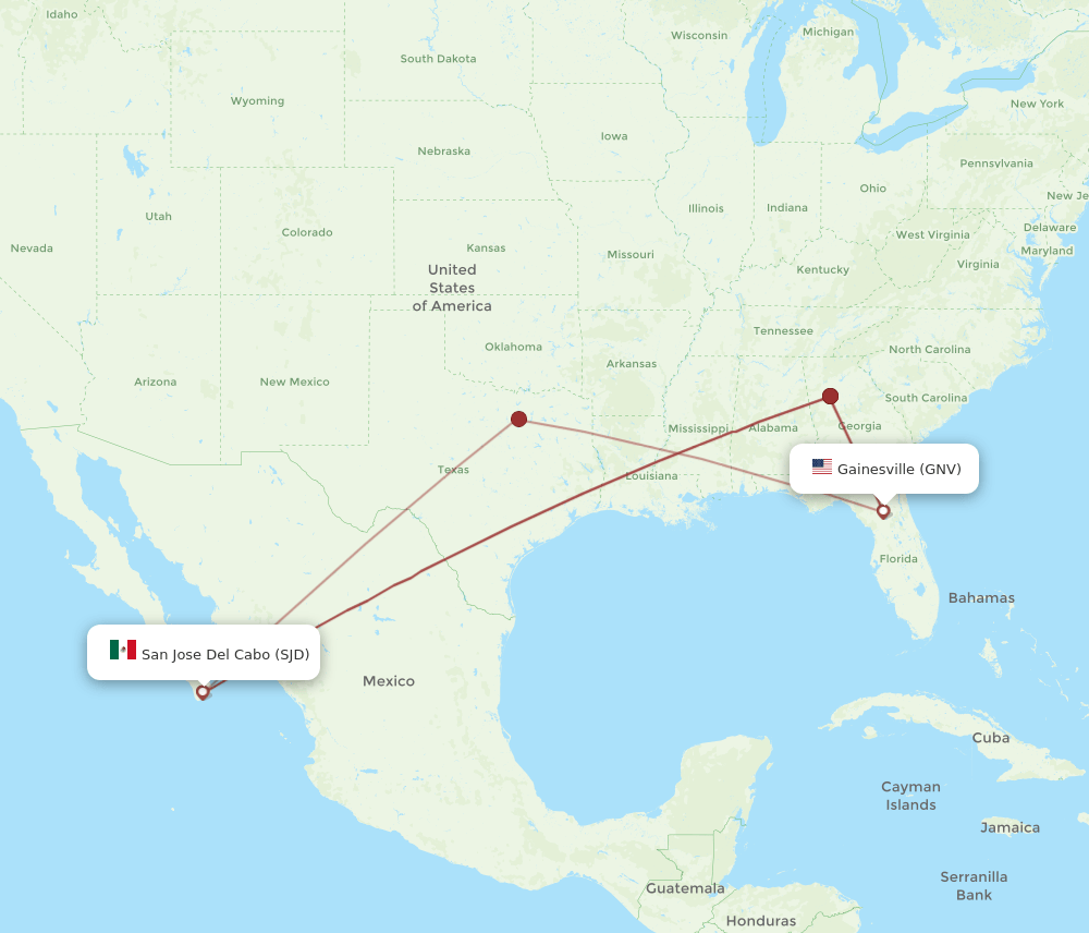 SJD-GNV flight routes