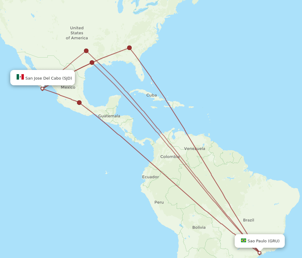 SJD-GRU flight routes