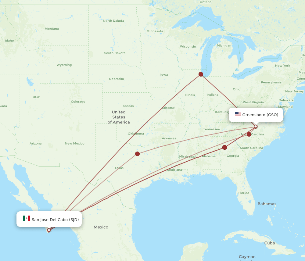 SJD-GSO flight routes
