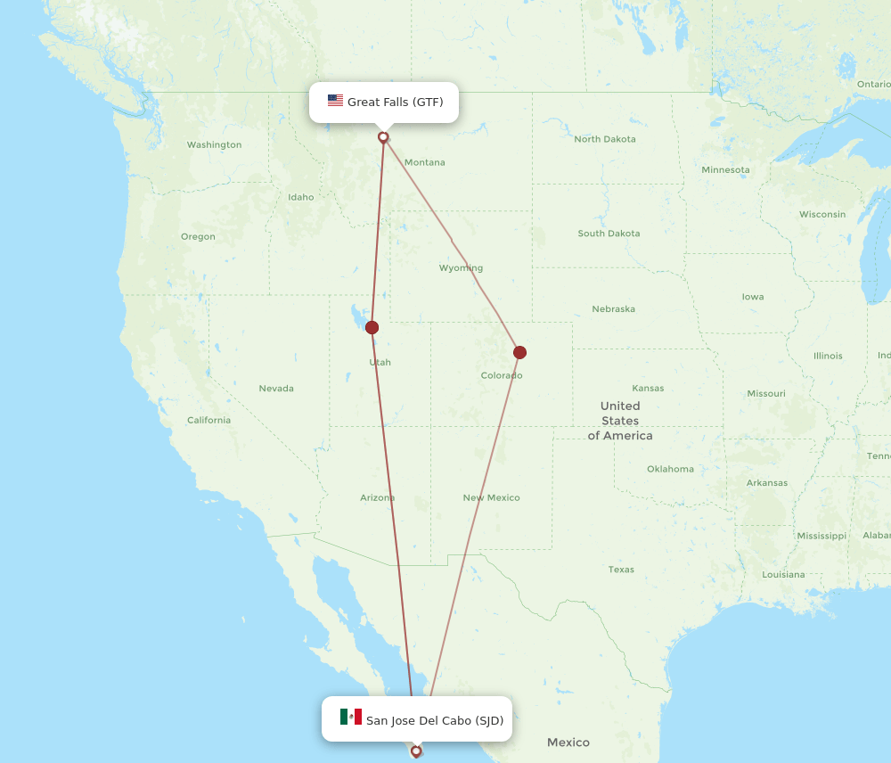 SJD-GTF flight routes