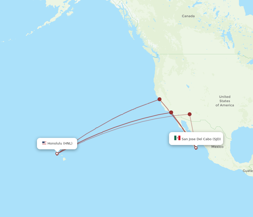 SJD-HNL flight routes