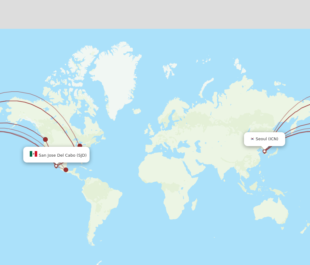 SJD to ICN flights and routes map