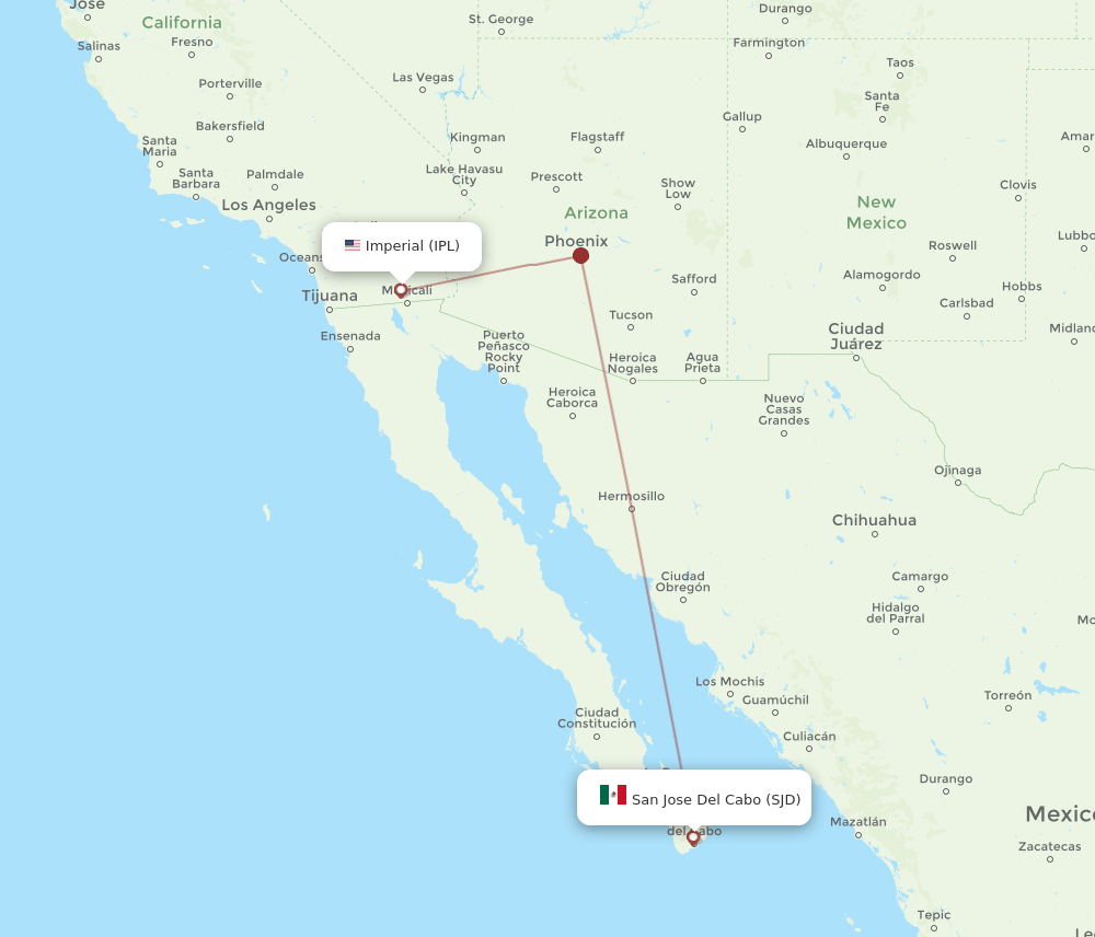 SJD to IPL flights and routes map
