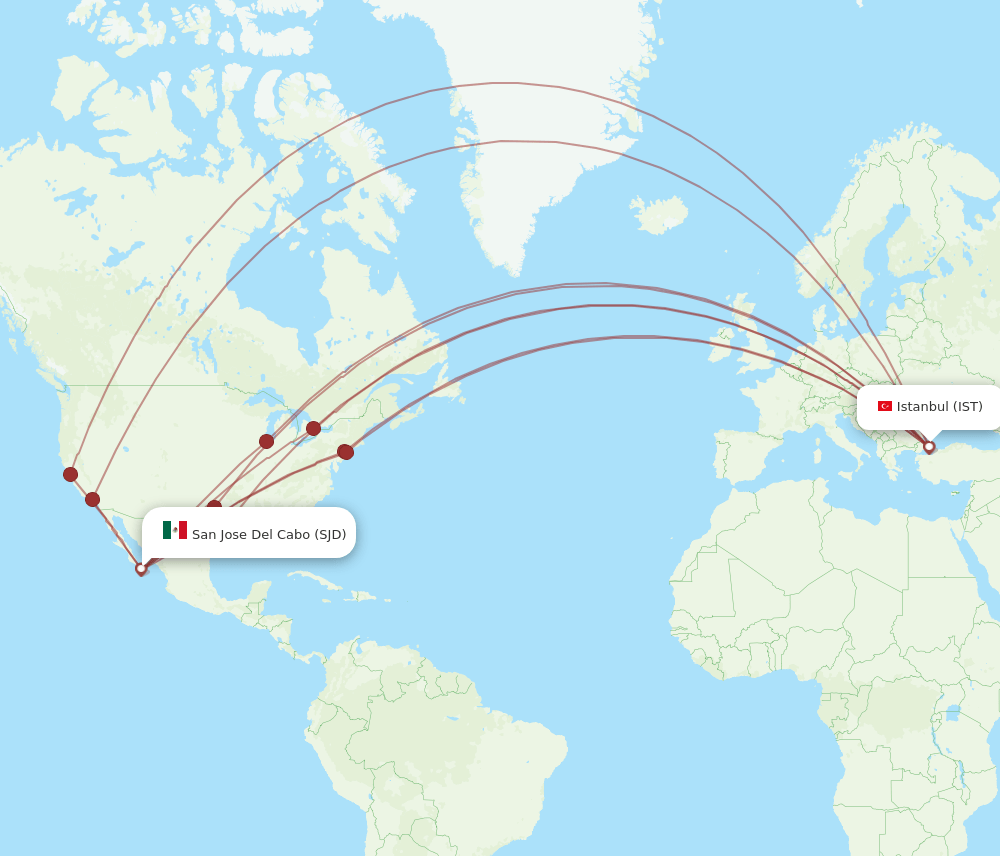SJD-IST flight routes