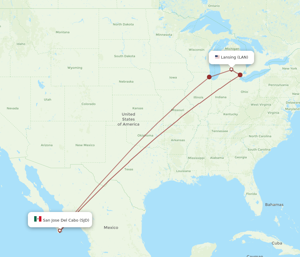 SJD-LAN flight routes