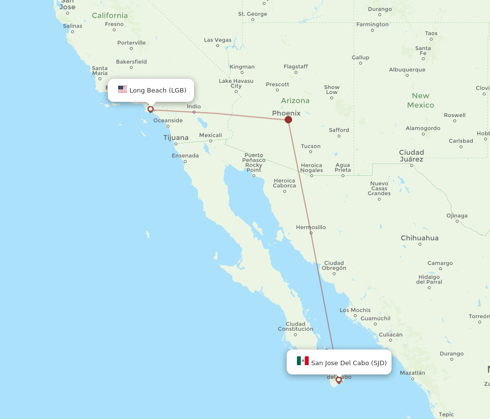 SJD-LGB flight routes