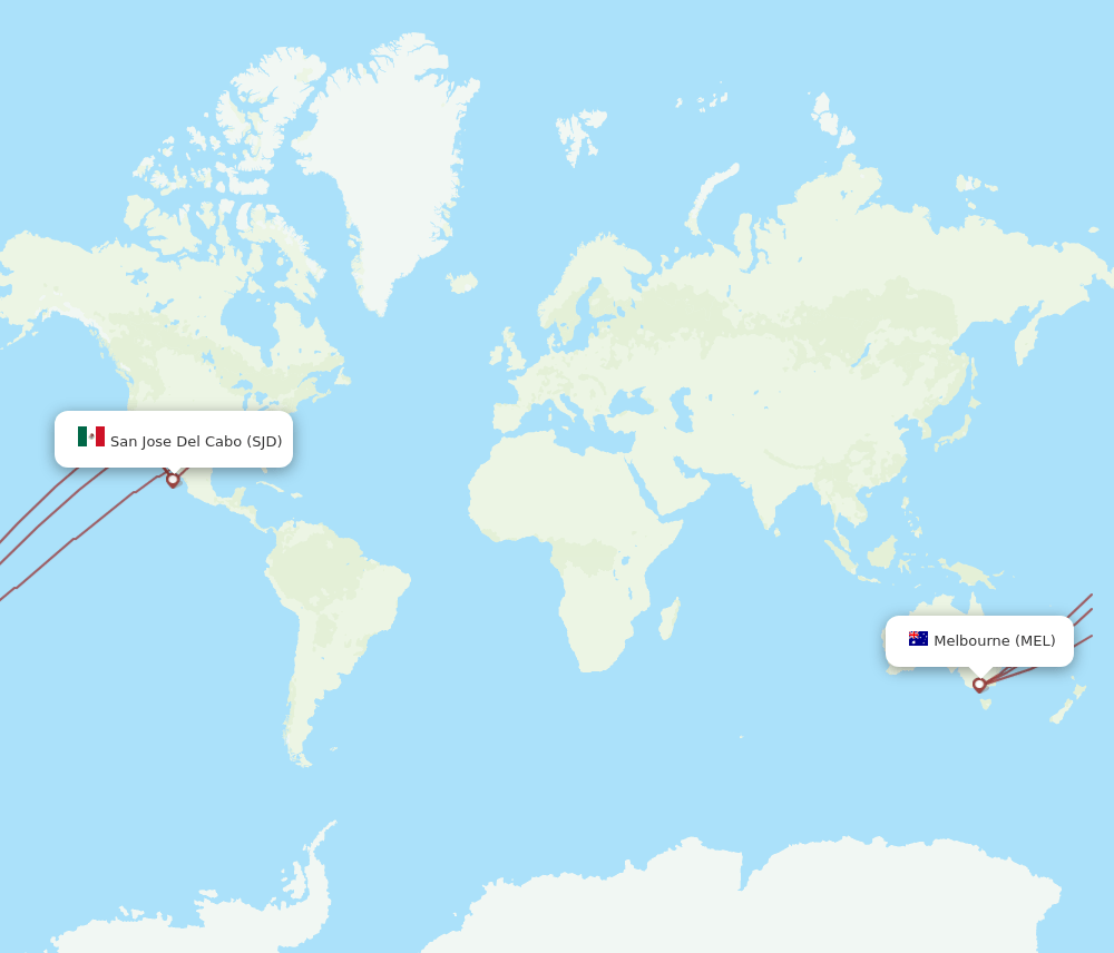 SJD-MEL flight routes