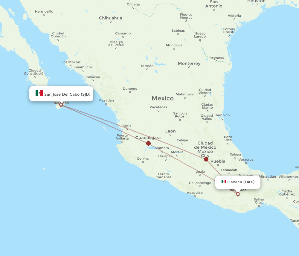 SJD-OAX flight routes