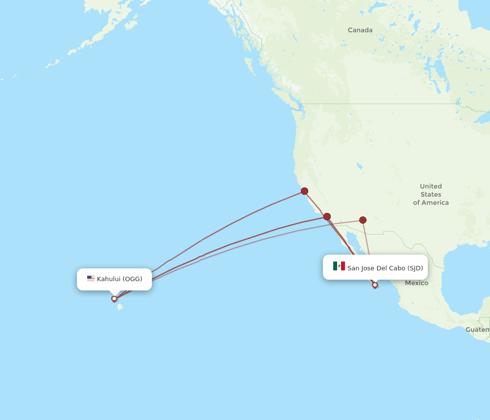 SJD-OGG flight routes