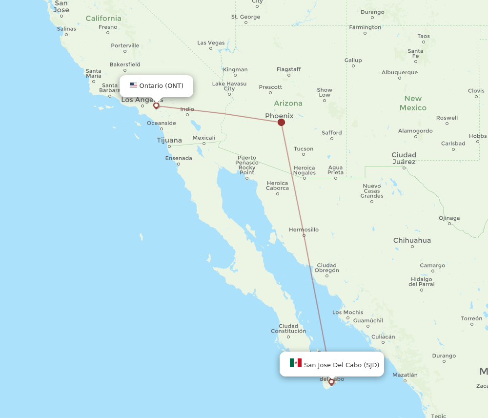 SJD-ONT flight routes