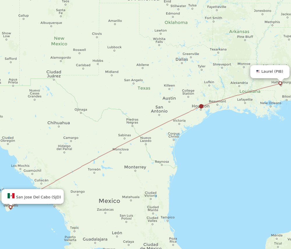 SJD-PIB flight routes