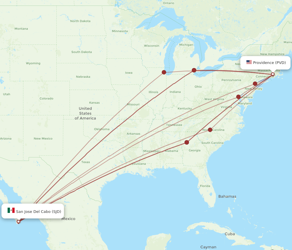 SJD-PVD flight routes
