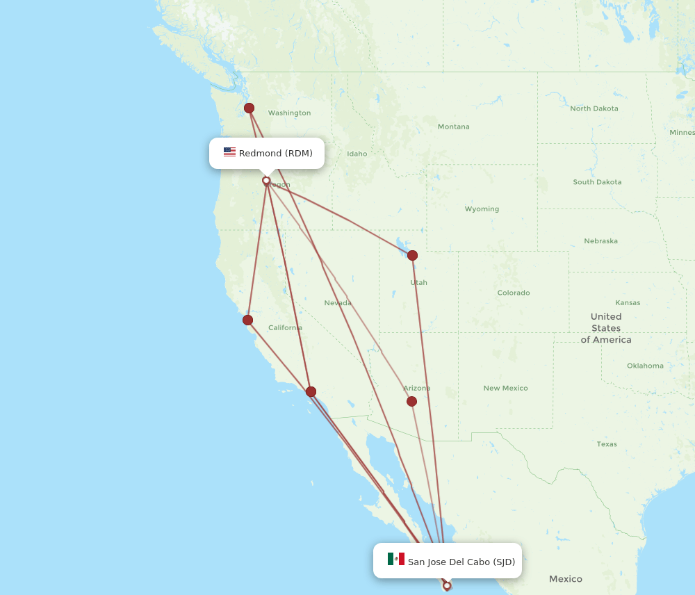 SJD-RDM flight routes