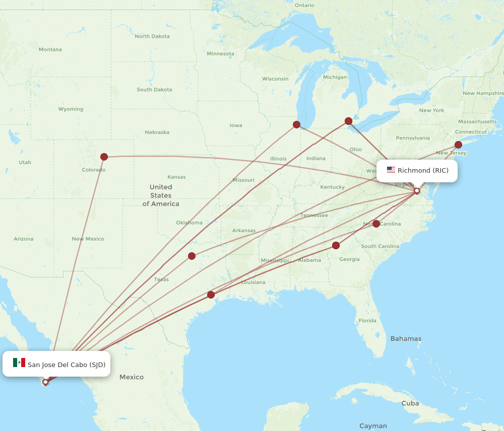 SJD-RIC flight routes