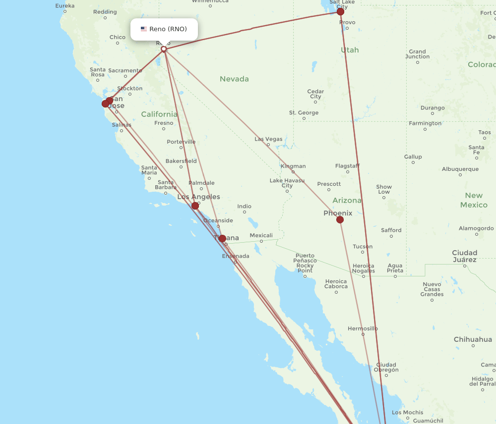 SJD-RNO flight routes