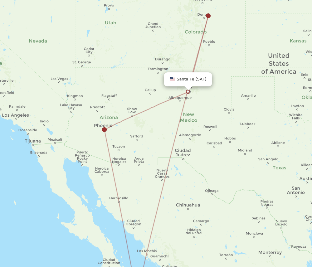 SJD-SAF flight routes