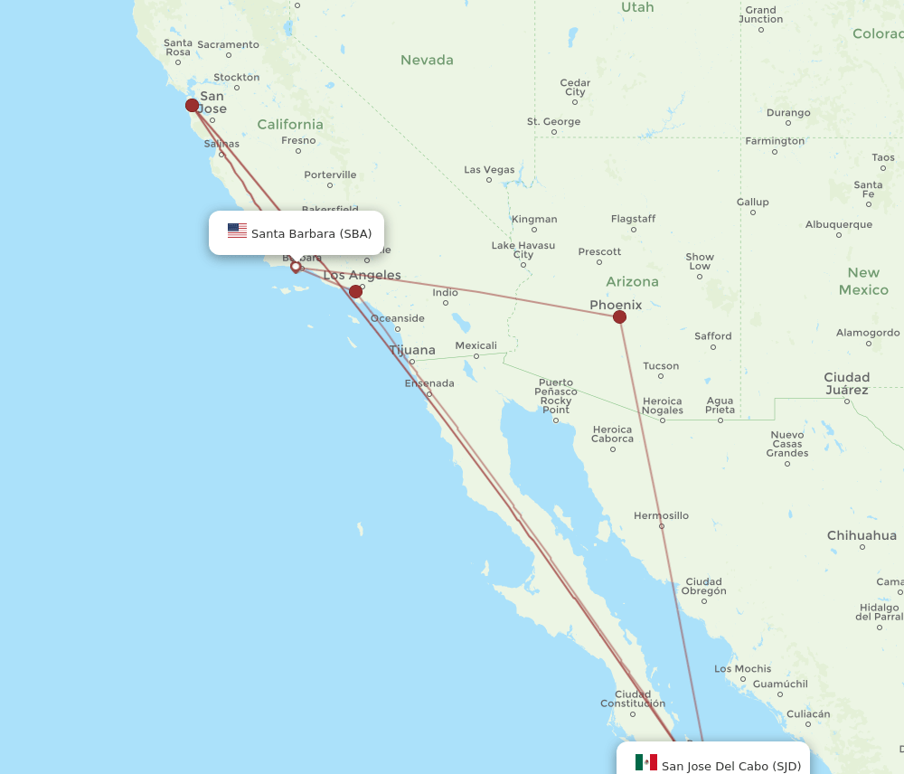SJD-SBA flight routes