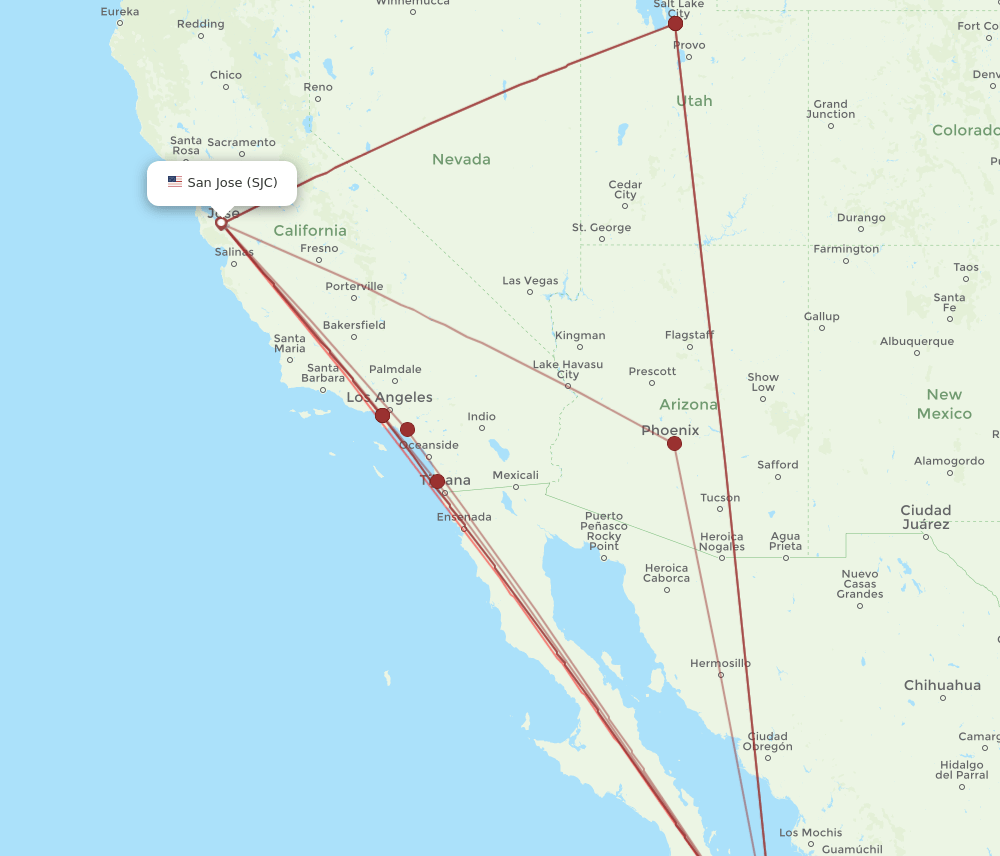 SJD-SJC flight routes