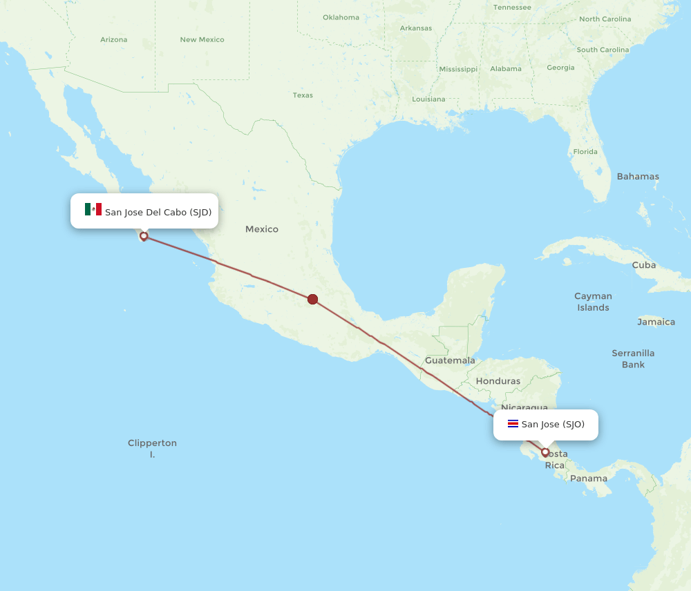 SJD-SJO flight routes