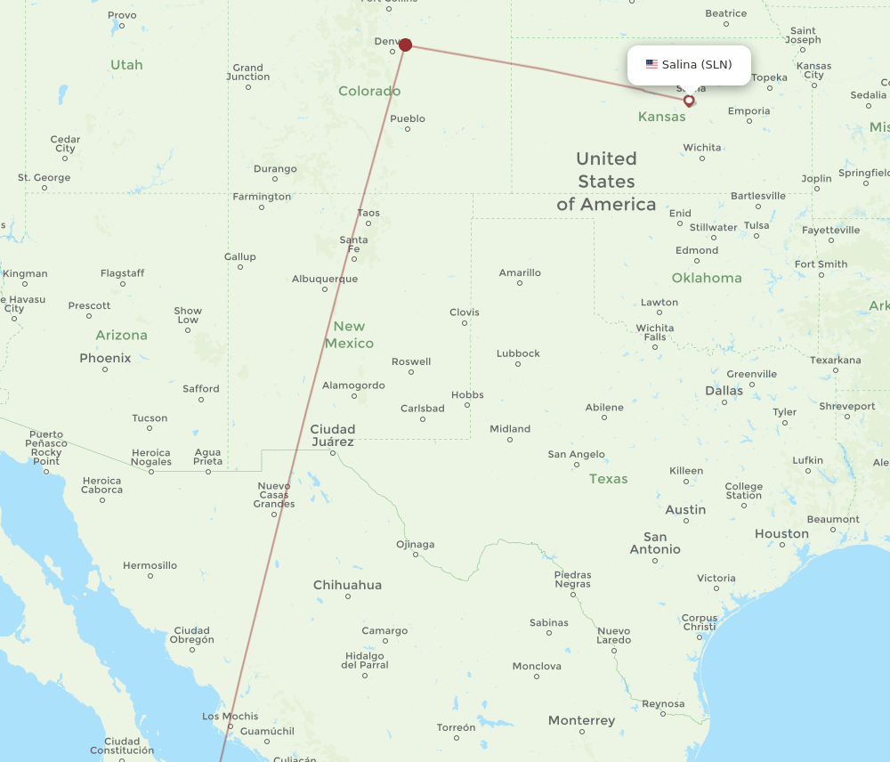 SJD-SLN flight routes