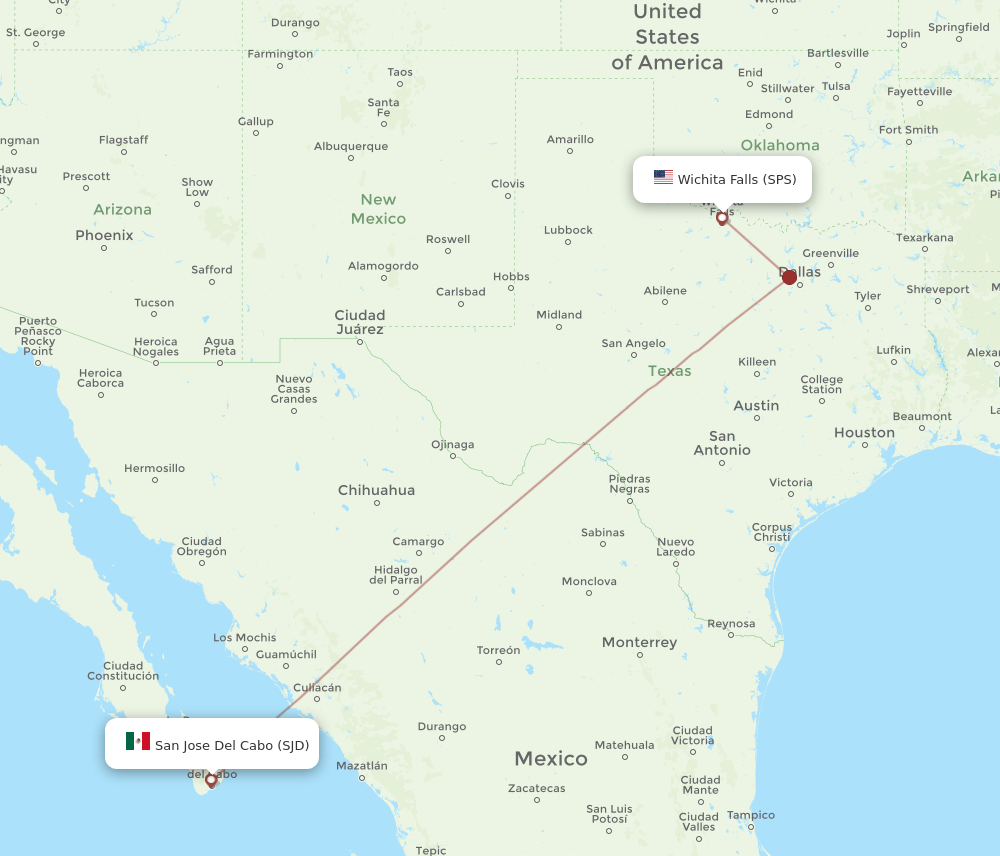 SJD-SPS flight routes